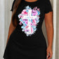 Pink Blue Floral Cross Faith Watercolor Print Nightdress (XS-5XL) OMFORT