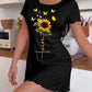 Sunflower Butterfly Faith Cross Script Nightdress (XS-5XL) OMFORT
