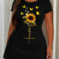Sunflower Butterfly Faith Cross Script Nightdress (XS-5XL) OMFORT