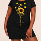 Sunflower Butterfly Faith Cross Script Nightdress (XS-5XL) OMFORT