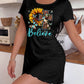 Leopard Cow Print Cross Sunflower Believe Nightdress (XS-5XL) OMFORT
