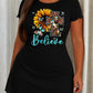 Leopard Cow Print Cross Sunflower Believe Nightdress (XS-5XL) OMFORT