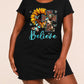 Leopard Cow Print Cross Sunflower Believe Nightdress (XS-5XL) OMFORT