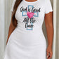 Blue Sketch Cross Pink Heart God Is Good Nightdress (XS-5XL) OMFORT