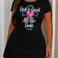 Blue Sketch Cross Pink Heart God Is Good Nightdress (XS-5XL) OMFORT