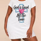 Blue Sketch Cross Pink Heart God Is Good Nightdress (XS-5XL) OMFORT