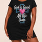 Blue Sketch Cross Pink Heart God Is Good Nightdress (XS-5XL) OMFORT