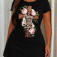 Wooden Cross Pink Peony Bible Verse Print Nightdress (XS-5XL) OMFORT
