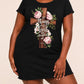 Wooden Cross Pink Peony Bible Verse Print Nightdress (XS-5XL) OMFORT