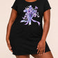 Purple Ribbon Floral Cross Watercolor Nightdress (XS-5XL) OMFORT