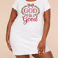 Rose Wreath Bow Embroidery Style God Is Good Nightdress (XS-5XL) OMFORT