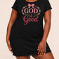 Rose Wreath Bow Embroidery Style God Is Good Nightdress (XS-5XL) OMFORT