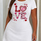 Rhinestone Crochet LOVE Heart Print Ruffle Nightdress (XS-5XL) OMFORT
