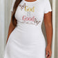 God Is Good All The Time Brown Butterfly Multi Color Letter Ruffle Nightdress (XS-5XL) OMFORT