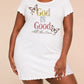 God Is Good All The Time Brown Butterfly Multi Color Letter Ruffle Nightdress (XS-5XL) OMFORT
