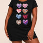 8 Pack Multi Color Floral Heart Watercolor Print Lounge Nightgown (XS-5XL) OMFORT