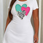 Teal Pink Black Polka Dot Triple Overlapping Heart Print Nightgown (XS-5XL) OMFORT