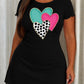 Teal Pink Black Polka Dot Triple Overlapping Heart Print Nightgown (XS-5XL) OMFORT