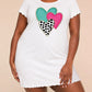 Teal Pink Black Polka Dot Triple Overlapping Heart Print Nightgown (XS-5XL) OMFORT