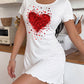 Red Confetti Glitter Falling Heart Sequins Effect Nightdress (XS-5XL) OMFORT
