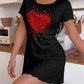 Red Confetti Glitter Falling Heart Sequins Effect Nightdress (XS-5XL) OMFORT