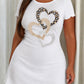 Leopard Gold Silver Triple Rhinestone Outline Heart Nightdress (XS-5XL) OMFORT