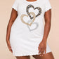 Leopard Gold Silver Triple Rhinestone Outline Heart Nightdress (XS-5XL) OMFORT