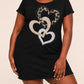 Leopard Gold Silver Triple Rhinestone Outline Heart Nightdress (XS-5XL) OMFORT