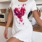 Pink Red Butterfly Heart Floral Art Print Sleep Dress (XS-5XL) OMFORT