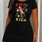 Costa Rica Parrot Tropical Floral Butterfly Print Ruffle Nightdress (XS-5XL) OMFORT