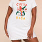 Costa Rica Parrot Tropical Floral Butterfly Print Ruffle Nightdress (XS-5XL) OMFORT