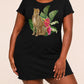 Tropical Cheetah Banana Leaf Pink Flower Print Sleep Dress (XS-5XL) OMFORT