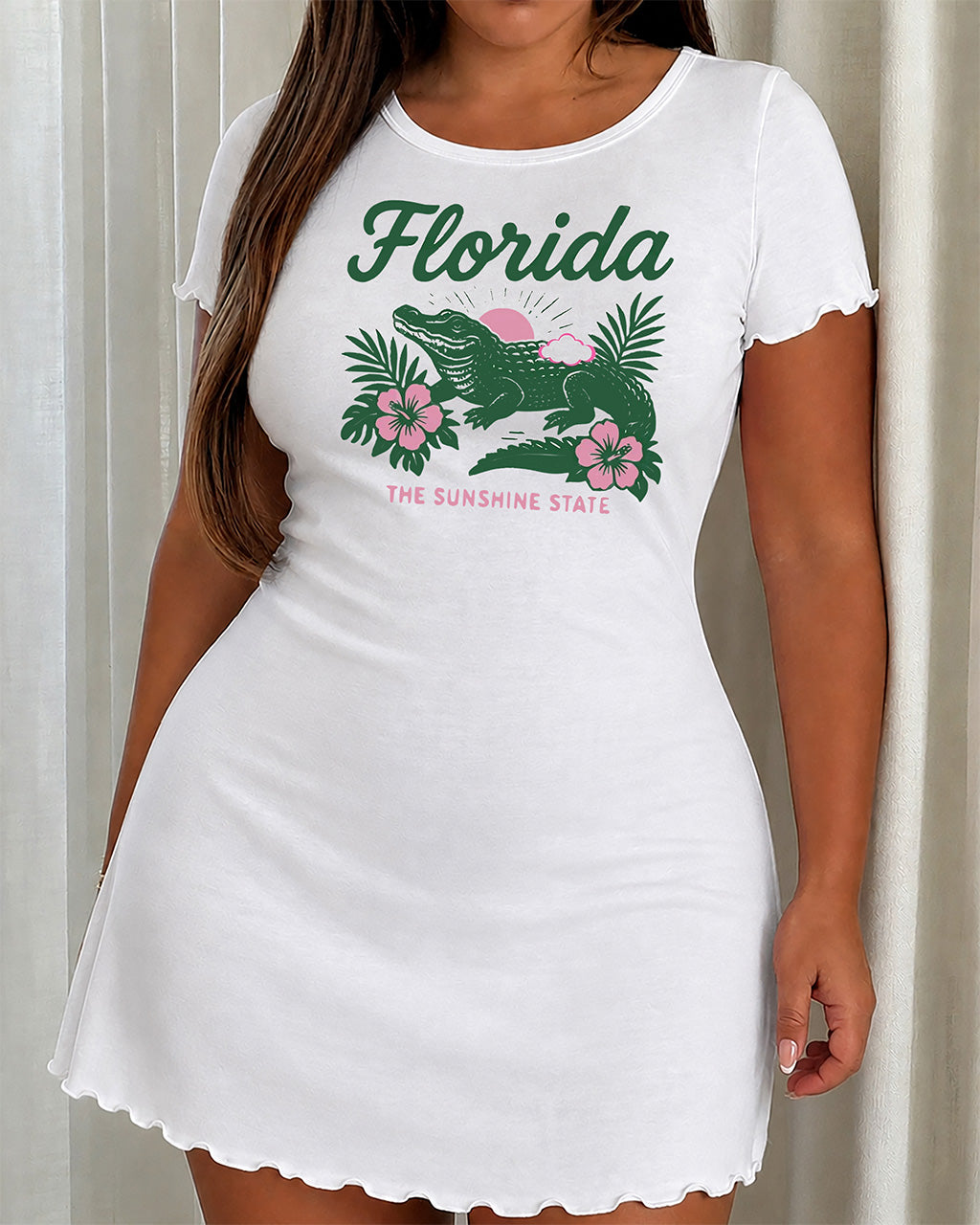 Florida Crocodile Hibiscus Sunshine State Print Loungewear (XS-5XL) OMFORT