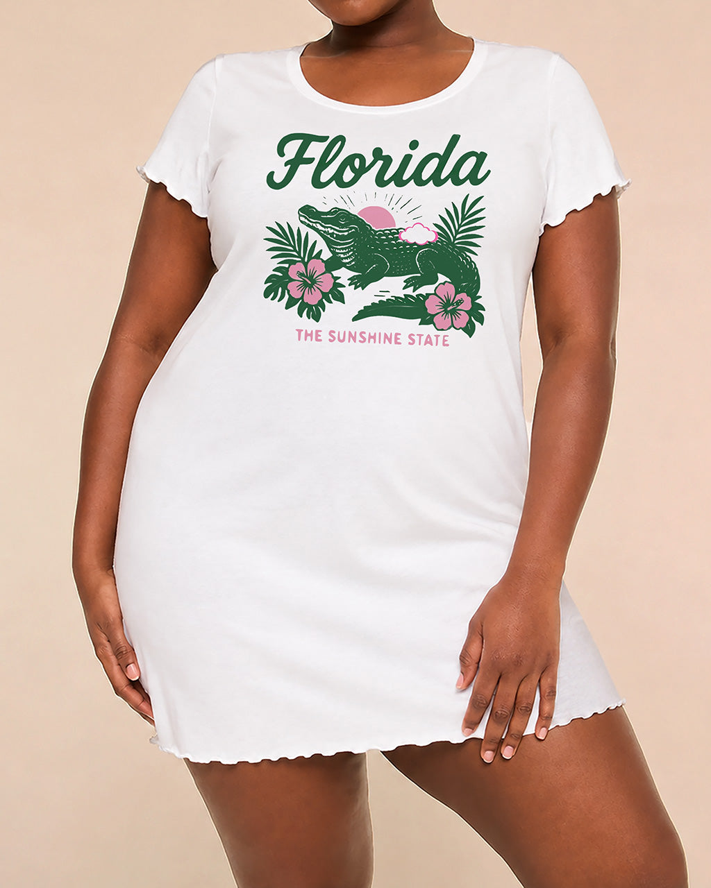 Florida Crocodile Hibiscus Sunshine State Print Loungewear (XS-5XL) OMFORT