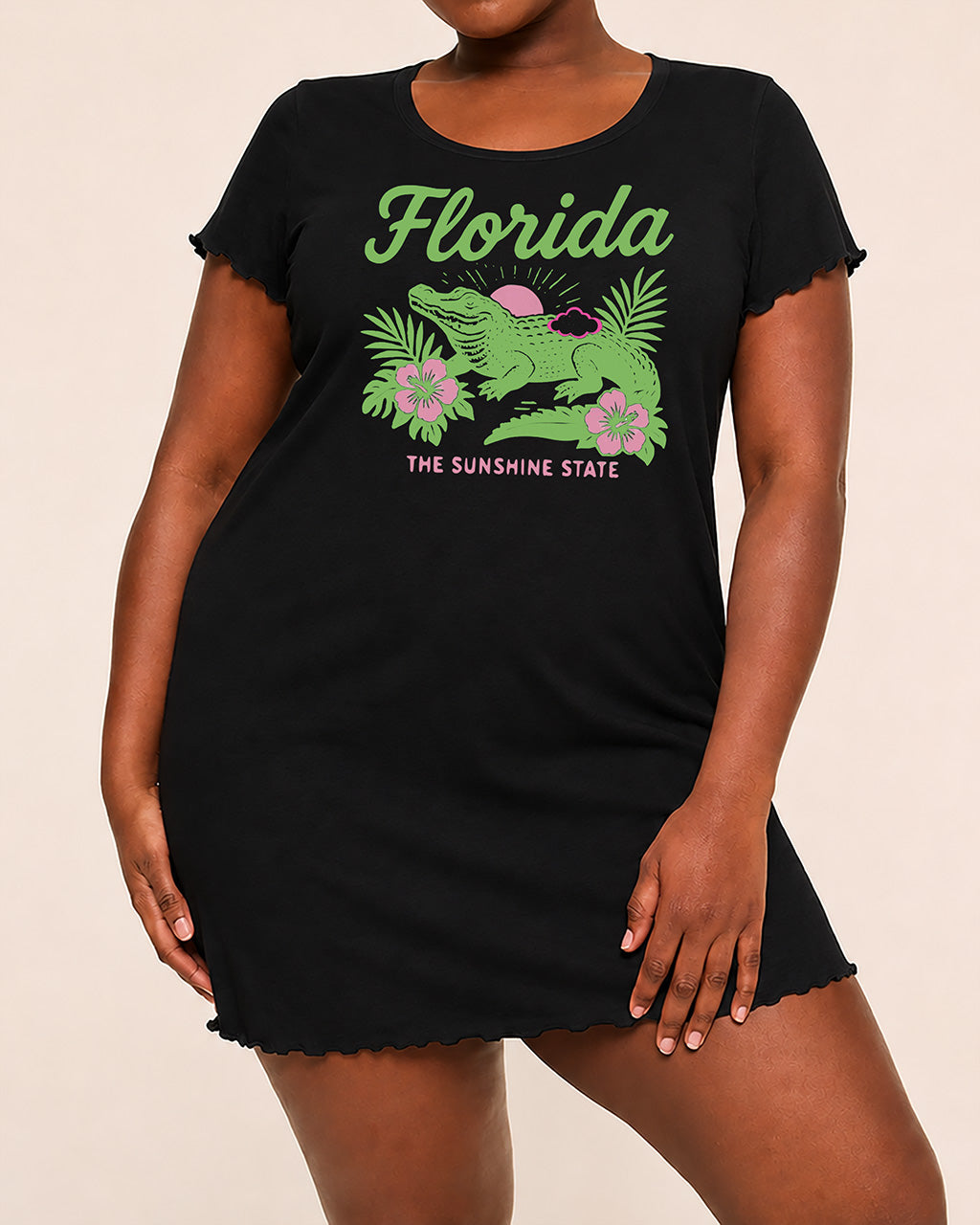 Florida Crocodile Hibiscus Sunshine State Print Loungewear (XS-5XL) OMFORT