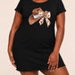 Cowgirl Hat Cow Print Bow Rhinestone Effect Print Nightdress (XS-5XL) OMFORT