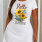Hello Sunshine Sunflower Hydrangea Script Print Nightdress (XS-5XL) OMFORT