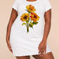 Three Sunflower Watercolor Floral Summer Ruffle Sleep Dress (XS-5XL) OMFORT