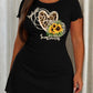 Barbed Wire Leopard Heart Love Sunflowers Print Ruffle Nightdress (XS-5XL) OMFORT