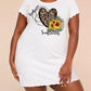 Barbed Wire Leopard Heart Love Sunflowers Print Ruffle Nightdress (XS-5XL) OMFORT