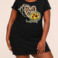 Barbed Wire Leopard Heart Love Sunflowers Print Ruffle Nightdress (XS-5XL) OMFORT