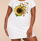 Sunflower Yellow Butterfly Watercolor Print Summer Sleep Dress (XS-5XL) OMFORT