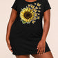 Sunflower Yellow Butterfly Watercolor Print Summer Sleep Dress (XS-5XL) OMFORT