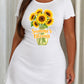 Summer Blooms Vase Sunflower Bouquet Letter Print Nightgown (XS-5XL) OMFORT