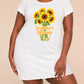 Summer Blooms Vase Sunflower Bouquet Letter Print Nightgown (XS-5XL) OMFORT