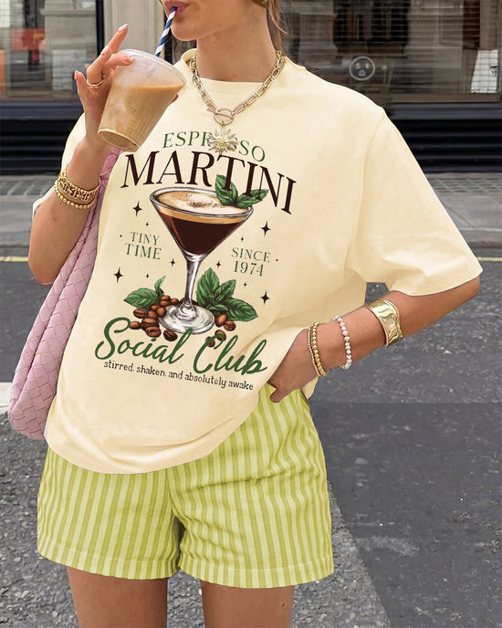 "Espresso Martini Social Club" T-Shirt & Shorts Set OMFORT