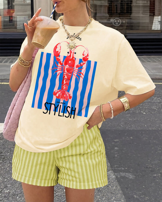 Striped Lobster "Stylish" T-Shirt & Shorts Set OMFORT