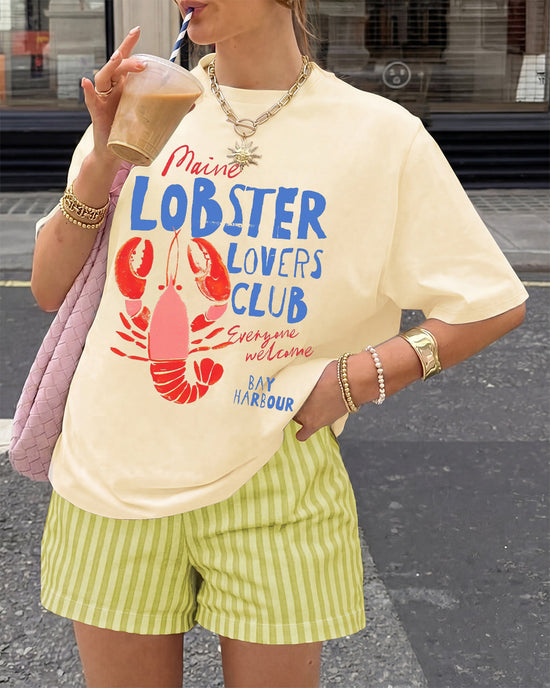 "Maine Lobster Lovers Club" Coastal T-Shirt & Shorts Set OMFORT