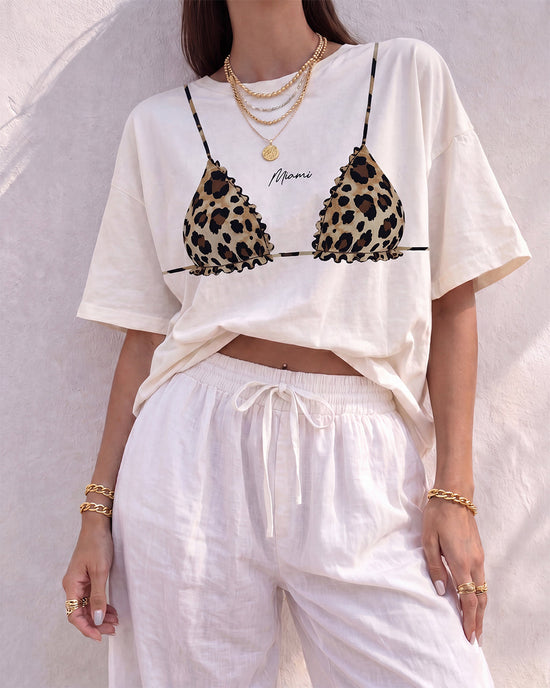 Leopard Print "Miami" Bikini T-Shirt OMFORT