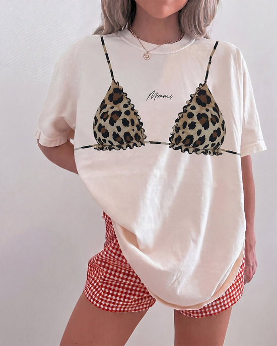 Leopard Print "Miami" Bikini T-Shirt OMFORT